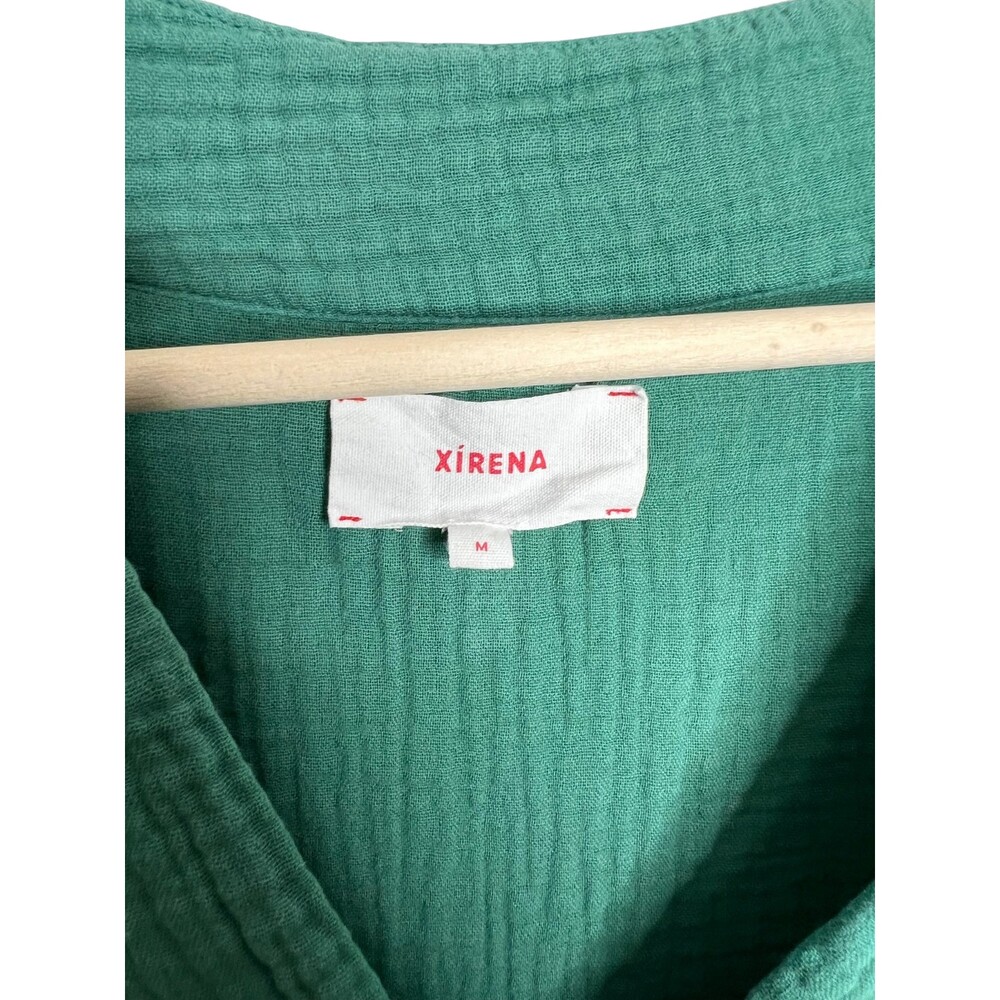 Xirena Women Avery Top Green Gauze Cotton Size Medium Oversized Boxy - Picture 3 of 5
